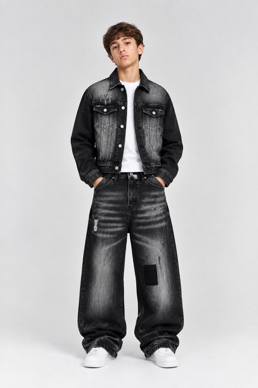 Completo jeans oversize BAMBINO