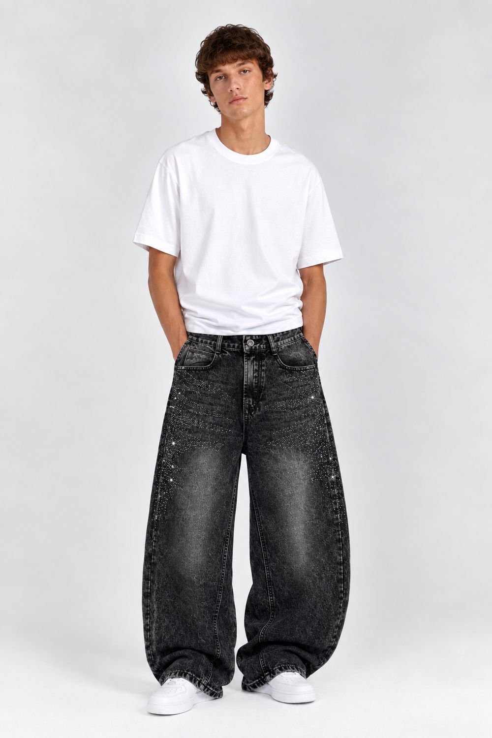 Jeans Balloon strass BAMBINO Jeans Balloon strass BAMBINO
