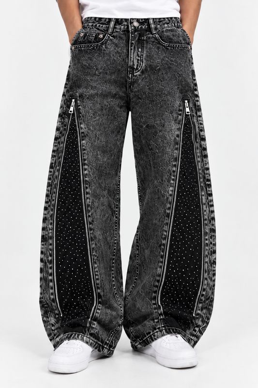 Jeans Balloon Flared Strass BAMBINO