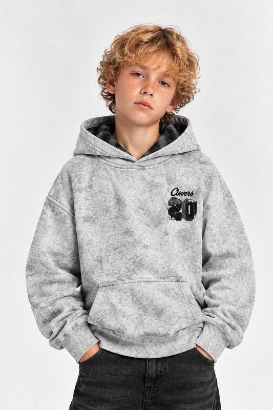 Felpa clevers grigio BAMBINO