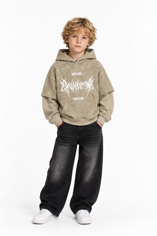 Felpa double restless beige BAMBINO