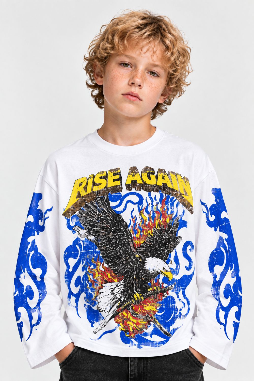 t-shirt longsleeve oversize bianca BAMBINO t-shirt longsleeve oversize bianca BAMBINO