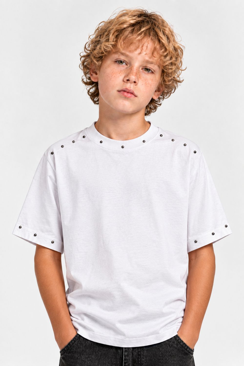 T-shirt con borchie oversize BAMBINO