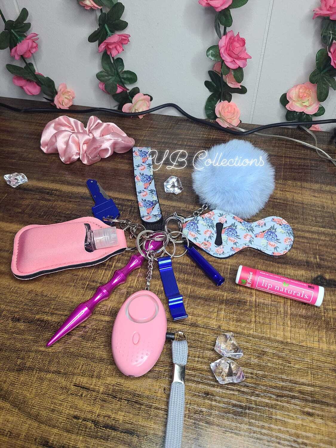 Blue &amp; Pink self defense keychain set