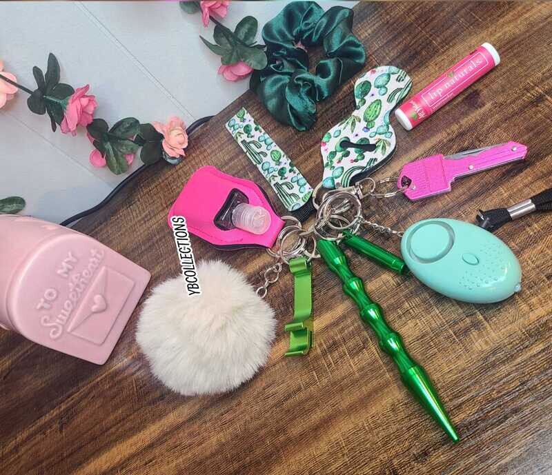 cactus self defense keychain set