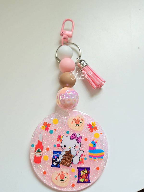 Pink H K Keychain