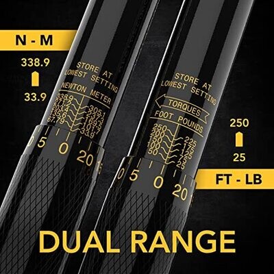 LEXIVON Llave dinamométrica de clic de 1/2 pulgada 25-250 Ft lbs