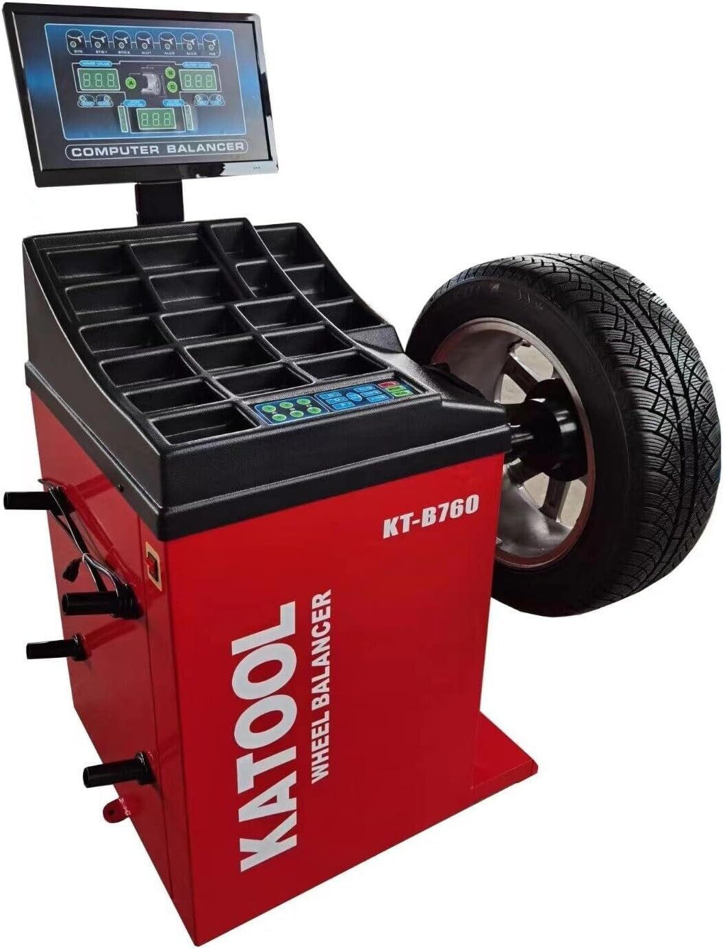 KT-B760 Wheel Balancer with Laser and Automatic Ruler