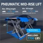 110V Pneumatic Scissor Car Lift Table Hydraulic Lift Underground Auto Lift