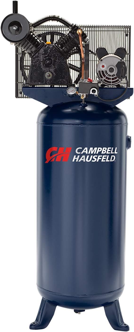 CAMPBELL HAUSFELD 60 Gallon Vertical Air Compressor 230V, 3.7 HP, 175 PSI - Ideal for Home Improvement Projects, Reliable Air Compressors