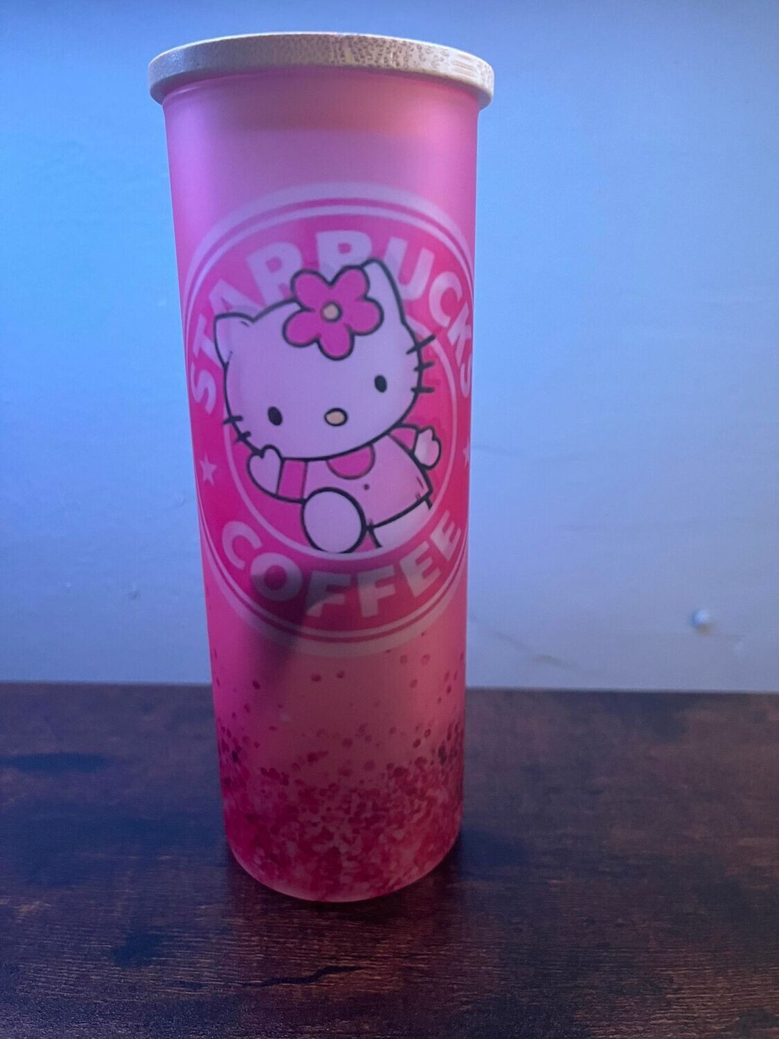 Hello Kitty Starbucks frosted glass