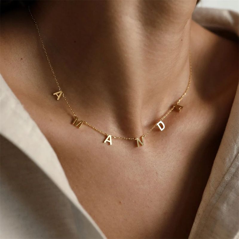 Bespoke Name Necklace Personalized Handmade Chain Custom 2–10 Letter Jewelry