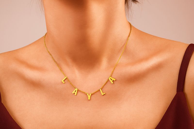 Custom Name Letter Necklace Dainty Customized Jewelry 1–10 Letters