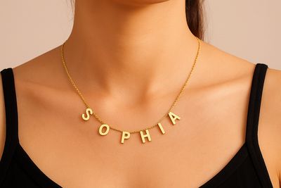 Bespoke Dainty Letter Necklace Jewelry Customized 1–10 Letters