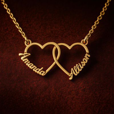 Custom Engraved Hearts Keepsake Necklace