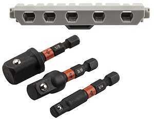 SOCKET ADAPT SET 1/4X3/8X1/2IN