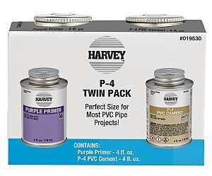 PVC CEMENT/PRIMER TWIN PK 4 OZ