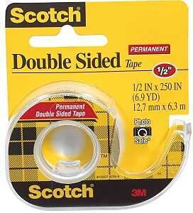 136 DBL STICK TAPE 1/2X250IN