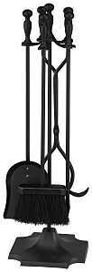 5PC 31IN BLACK FIREPLACE TOOLS