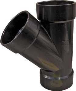 PIPE WYE HUB ABS BLACK 1-1/2IN