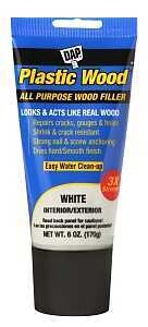 FILLER PLASTIC WOOD WHITE 6OZ
