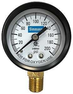 PRESSURE GAUGE 1/4IN 0-200LB