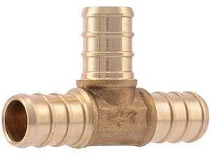 HOSE-PIPE TEE BARB BRASS 1/2IN