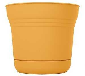 PLANTER W/SAUCR EARTH YEL 14IN