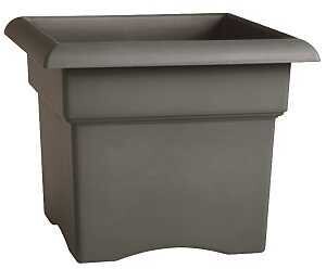 PLANTER BOX SQ CHARCOAL 18IN