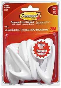 17081VP-6ES HOOK WALL WHT MED