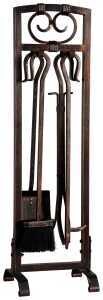 5PC ANT BRONZE FIREPLACE TOOLS