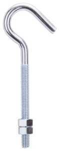 STEEL ZINC HOOK BOLT W/NUT 5IN
