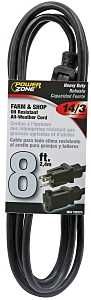 CORD EXTN BLACK 14/3 SJTOW 8FT