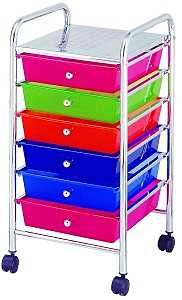 STORAGE CART 6 DRAWER CHROME