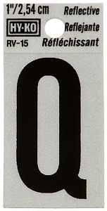 RV-15/Q 1" REF VINYL LETTER Q