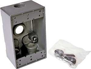 5321-0 GRY ALUM 4 OUTLET BOX1G