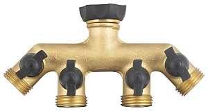 4-PORT MANIFOLD HOSE END BRASS