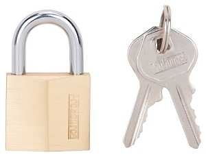PADLOCK BRASS 1/2IN SHKL WDTH