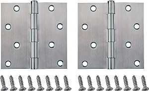 HINGE DOOR SQ 4X4IN BRUSHED SS