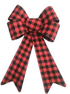 44513 BOW BUFFALO PLAID RED