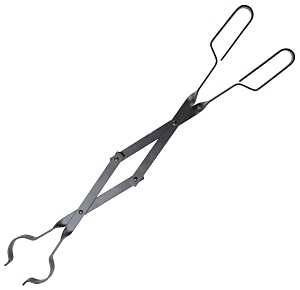 BLACK FIREPLACE TONGS 26IN