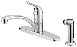KIT FAUCET 1HDL W/SPR CHRM 8IN