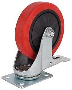 CASTER SWIVEL W/BRAKE PU 5IN