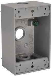5320-5 ALUM GRY 3OUTLET BOX 1G
