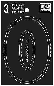 30410 3IN BLACK VINYL 0 NUMBER