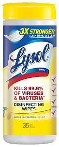 81145 LYSOL WIPES LEM/LIM 35CT