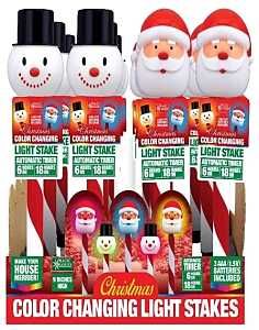 70299 STAKE SANTA/SNOWMANLIGHT