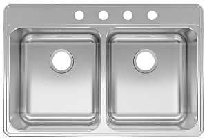 CDLA3322-8-4CBN SINK DBL BOWL