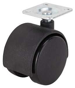 CASTER 2-WHEEL PLATE 2IN BLK