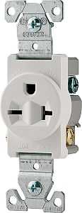 1876W-BOX WHT RECPT 20A 3WRE